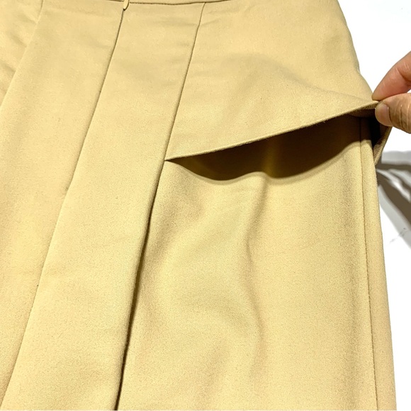 Zara Khaki High Waisted Stretchy Pencil Cut Skirt With Details On Hips Small - Picture 5 of 10